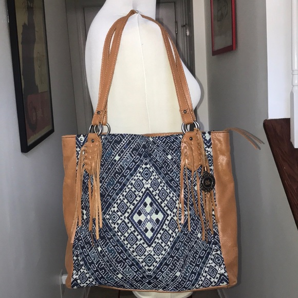 The Sak Handbags - The Sak Leather Fringe and Fabric Tote Bag 😘